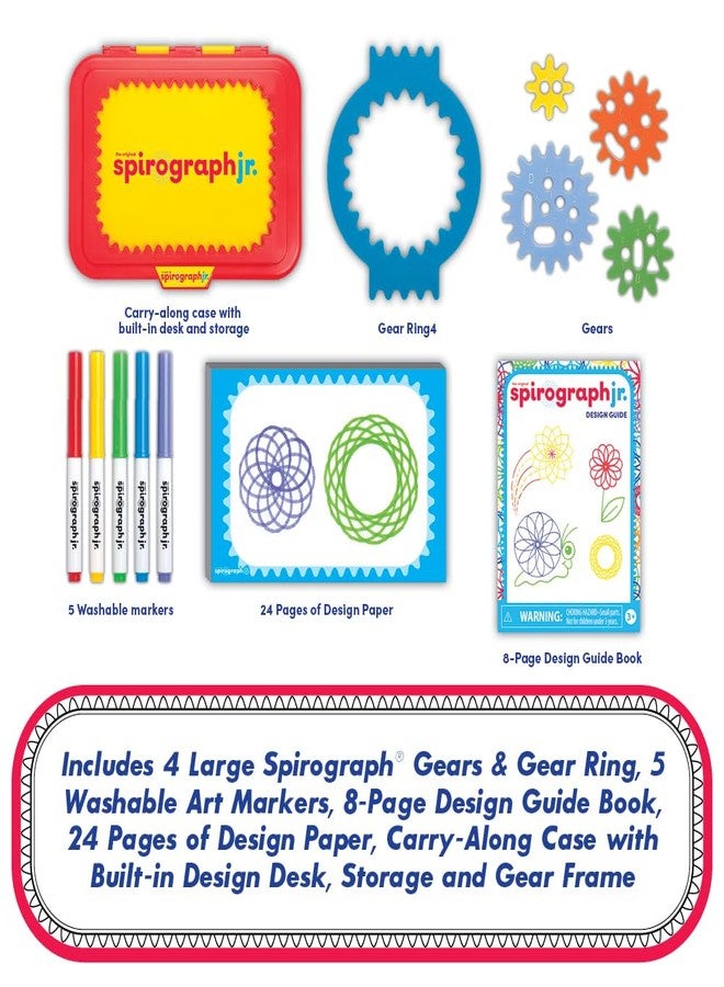 Spirograph Jr. - Jumbo Sized Gears Classic Retro Toy For Spiral Drawing Art Design Toy Kit for Smaller Hands - For Kids Ages 3 and Up - Image 2