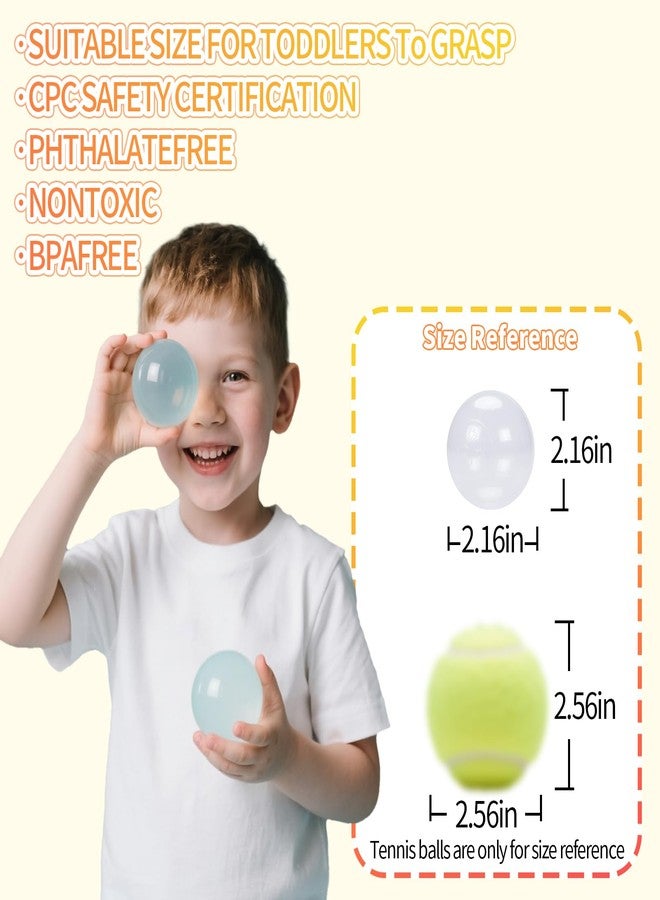 GUESVOT Green Ball Pit Balls - Crush Proof Plastic Balls for Ball Pit Pack of 100pcs Set for Toddlers Ball Pool Playtent Tunnels with Reusable Storage Bag - 2.16 Inch (Pear Green+Transparent) - Image 5