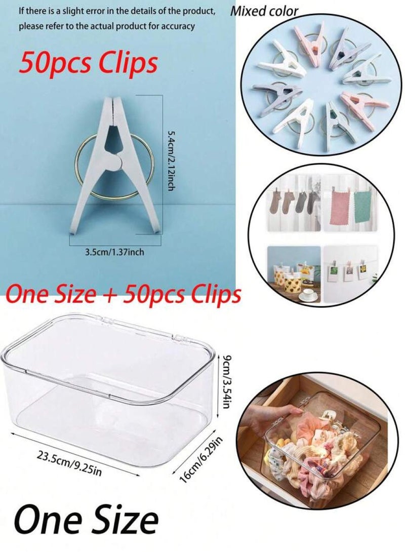 KHAJUL Headband Mask Organiser, Drawer Storage Container, Desktop Organiser, Pencil Cosmetic Storage (Clear) - Image 3