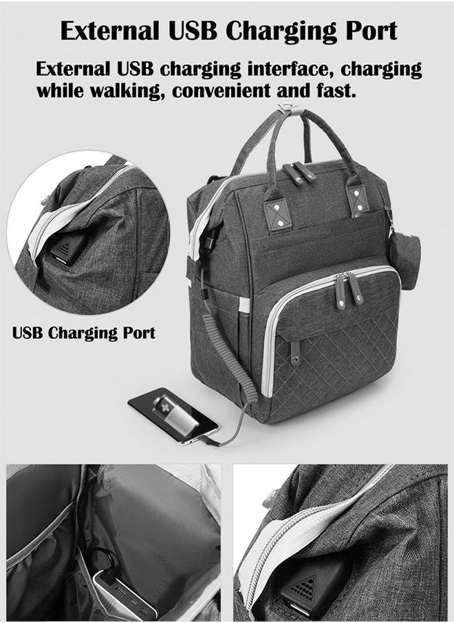 ZCM-HAPPY Diaper Bag Backpack, Multifunction Travel Back Pack Maternity Baby Changing Bags, Large Capacity, Waterproof and Stylish  - Image 5