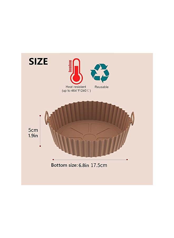vesus inch Air Fryer Silicone Pot,Food Safe Air Fryer Oven Accessories,Replacement for Paper Liners,Reusable Air Fryer Silicone Basket Air Fryer Pan Bowl for Frying, Baking, Cooking - Image 2