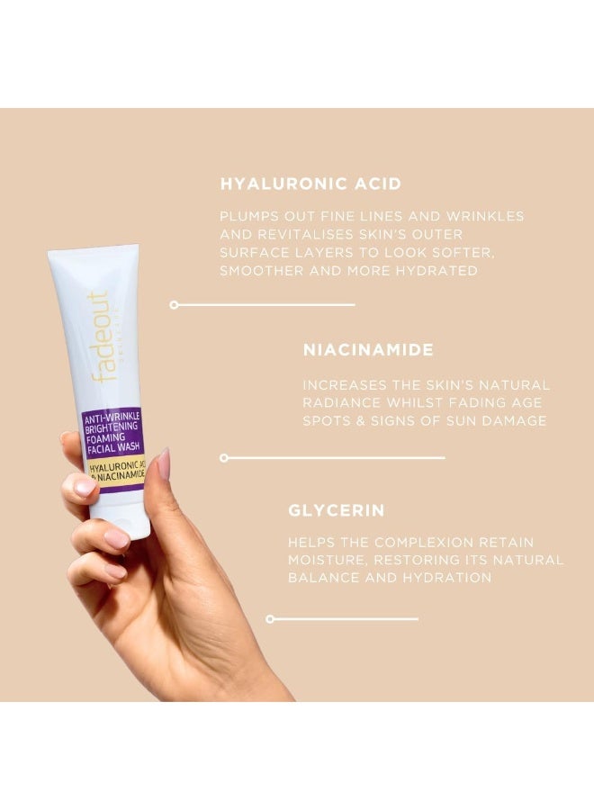 Fade Out Anti-Wrinkle Brightening Foaming Facial Wash with Hyaluronic Acid and Niacinamide - Image 4