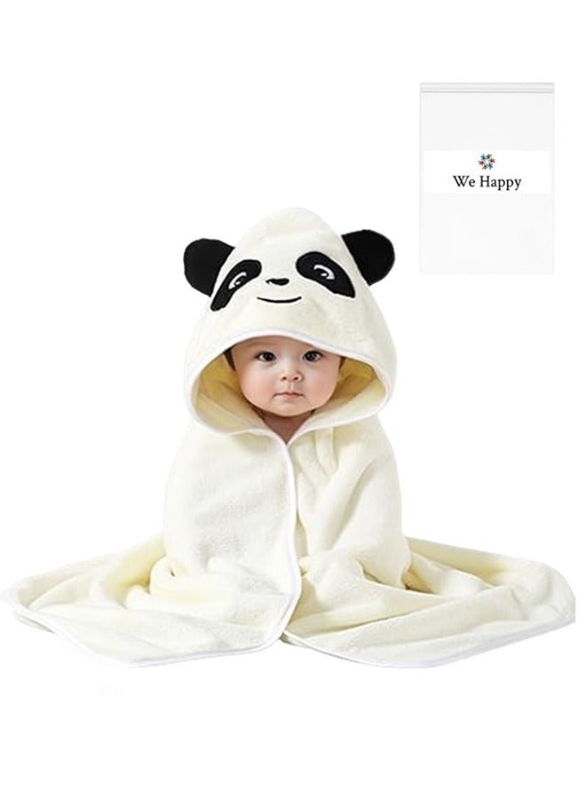 وي هابي مناشف حمام للأطفال بغطاء للرأس، تصميم حيوانات كرتونية ناعمة ولطيفة للأطفال الصغار وحديثي الولادة والرضع هدية مثالية لاستحمام الطفل - Image 1