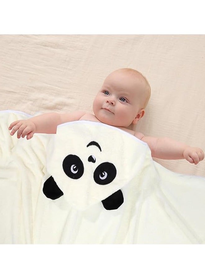 وي هابي مناشف حمام للأطفال بغطاء للرأس، تصميم حيوانات كرتونية ناعمة ولطيفة للأطفال الصغار وحديثي الولادة والرضع هدية مثالية لاستحمام الطفل - Image 2