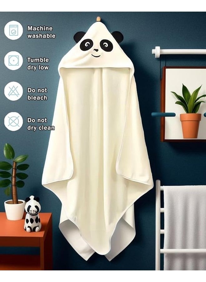 وي هابي مناشف حمام للأطفال بغطاء للرأس، تصميم حيوانات كرتونية ناعمة ولطيفة للأطفال الصغار وحديثي الولادة والرضع هدية مثالية لاستحمام الطفل - Image 3