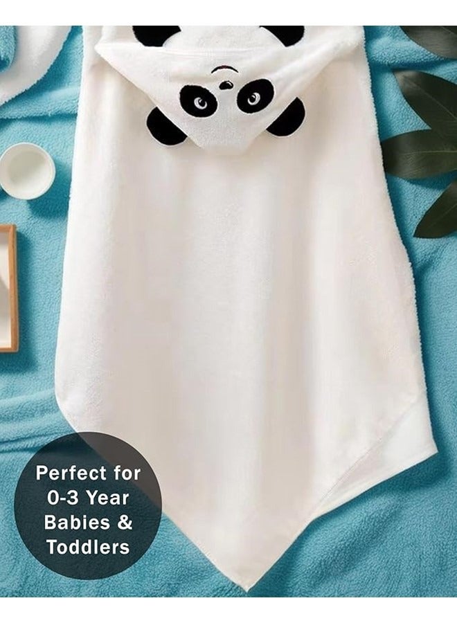 وي هابي مناشف حمام للأطفال بغطاء للرأس، تصميم حيوانات كرتونية ناعمة ولطيفة للأطفال الصغار وحديثي الولادة والرضع هدية مثالية لاستحمام الطفل - Image 4