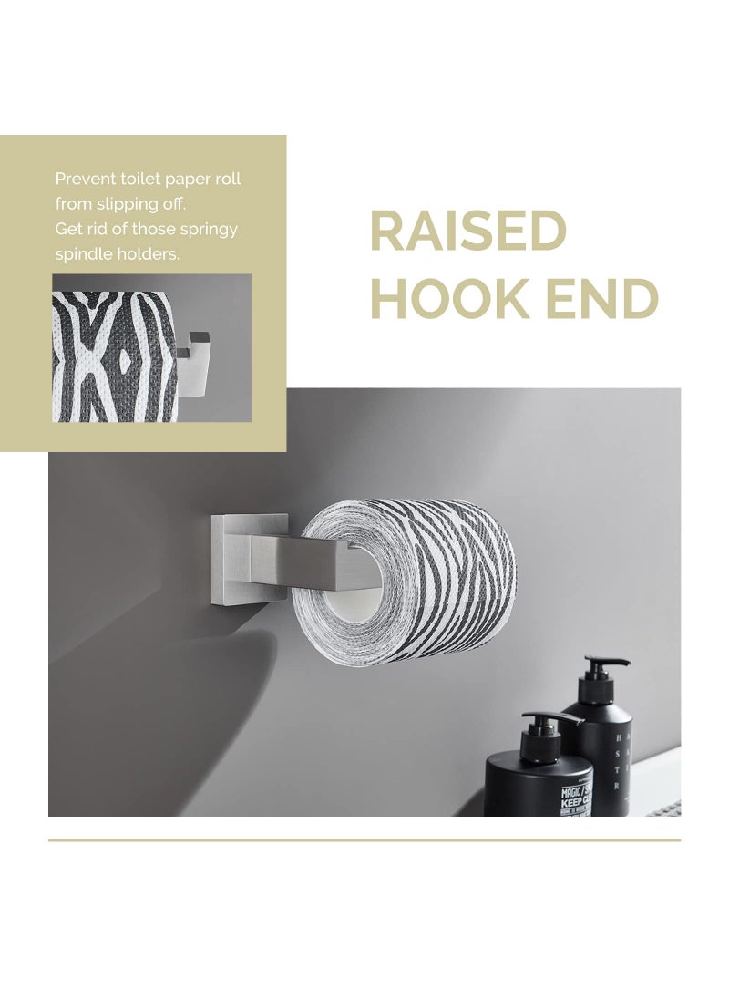 Angle Simple Toilet Paper Holder Brushed Nickel  Angle Simple SUS304 Stainless Steel Bathroom Tissue Holder  Open Arm Toilet Tissue Roll Hanger Wall Mount  - Image 3