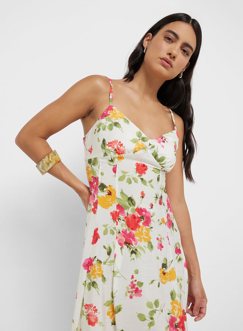 MANGO Floral Print Midi Dress  - Image 3