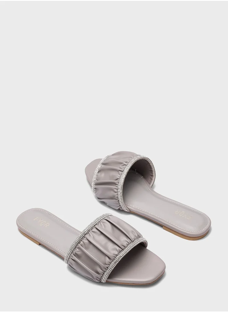 FYOR Quilted Strap Sandals
