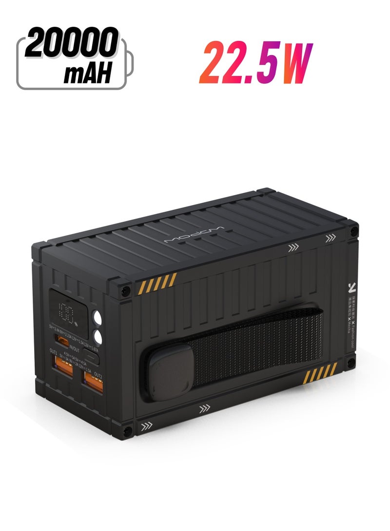 وبو بنك طاقة بسعة 20,000 مللي أمبير في الساعة، سعة كبيرة 22.5 وات، شحن سريع، طاقة متنقلة، شاشة رقمية ذكية، معدات عمر البطارية الخارجية، ثلاثة منافذ للشحن السريع - Image 1