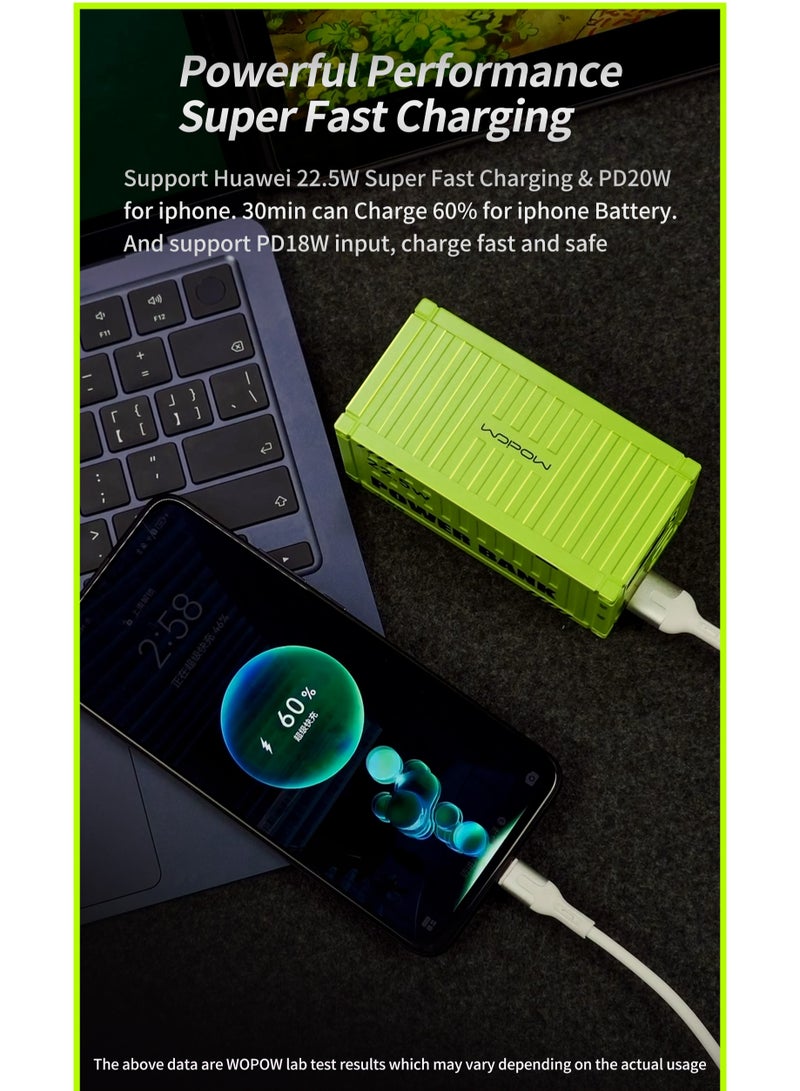 وبو بنك طاقة بسعة 20,000 مللي أمبير في الساعة، سعة كبيرة 22.5 وات، شحن سريع، طاقة متنقلة، شاشة رقمية ذكية، معدات عمر البطارية الخارجية، ثلاثة منافذ للشحن السريع - Image 4