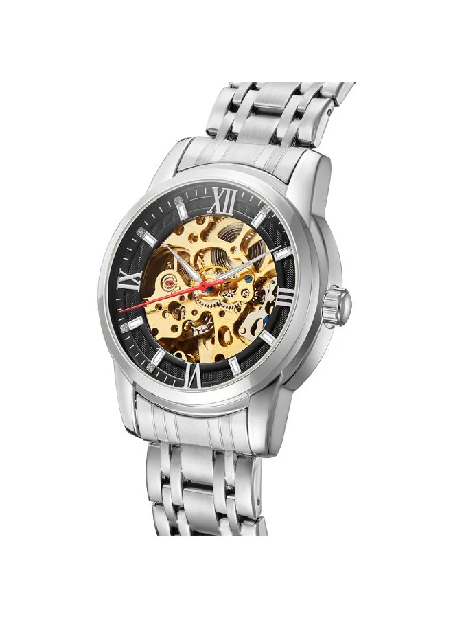 KENNETH SCOTT Kenneth Scott K22311-SBSB Men's Mechanical Display Watch & Stainless Steel Strap Silver