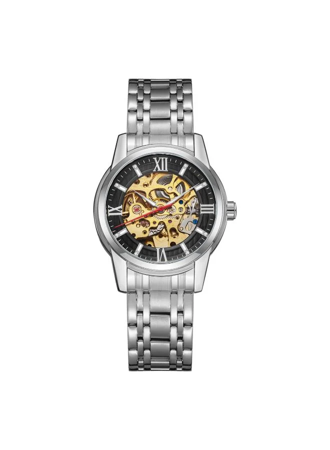 KENNETH SCOTT Kenneth Scott K22311-SBSB Men's Mechanical Display Watch & Stainless Steel Strap Silver