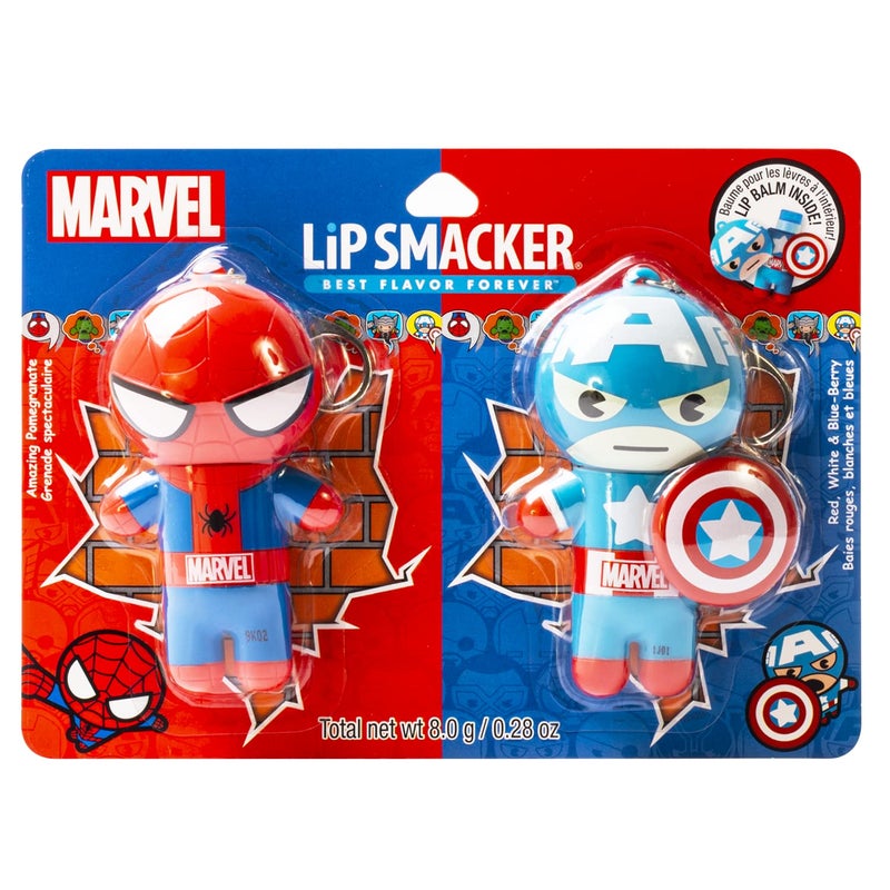Lip Smacker مرطب شفاه ليب سماكر مارفل، سلسلة مفاتيح، مرطب شفاه للأطفال - سبايدرمان وكابتن أمريكا - Image 3