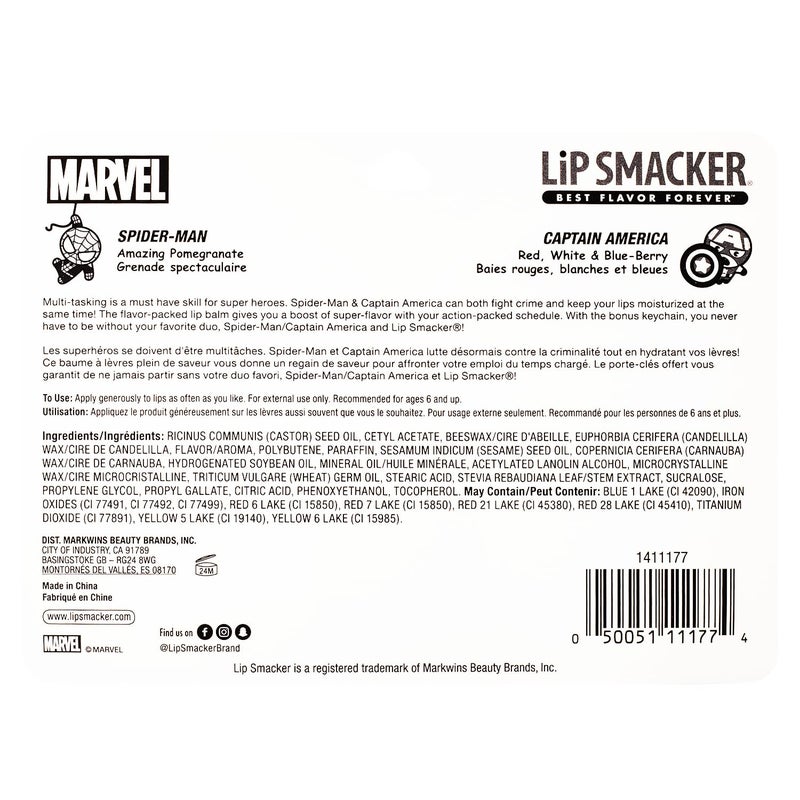 Lip Smacker مرطب شفاه ليب سماكر مارفل، سلسلة مفاتيح، مرطب شفاه للأطفال - سبايدرمان وكابتن أمريكا - Image 5