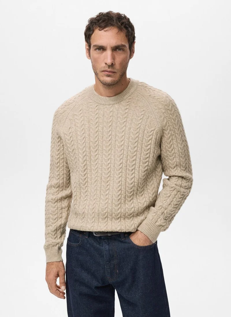 Mango Man Braided knitted sweater