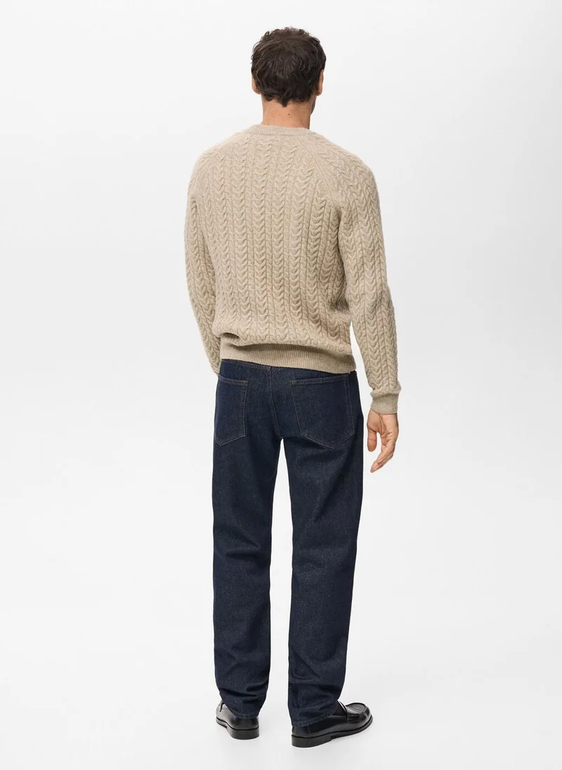 Mango Man Braided knitted sweater