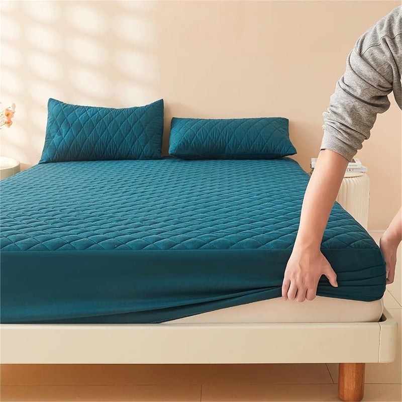 Globally popular universal design 3D Thick Mattress Cover, Waterproof Protector, Soft and Breathable Fitted Bed Sheet No Pillowcase for Home, Bedroom(Light Blue,US-King 78X80in) All-scene tailored quality Polished safe edge Remote area delivery Custom sizing alternatives Diverse operating method fit Periodic restock local Year round in stock Multi-purpose fine material Reliable local delivery service Upgraded general grade quality General standard compliant quality Extra part combo compatible Safe approved storage space Heavy load resistant Dust proof Quick assemble Easy clean surface All condition fit Season change compatible build Affordable trusted craftsmanship Licensed warehouse stored goods Multi-use well optimized build Secure equipped warehouse Priority based order prep - Image 5
