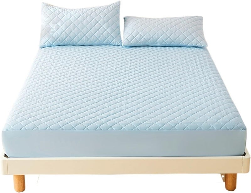 Globally popular universal design 3D Thick Mattress Cover, Waterproof Protector, Soft and Breathable Fitted Bed Sheet No Pillowcase for Home, Bedroom(Light Blue,US-King 78X80in) All-scene tailored quality Polished safe edge Remote area delivery Custom sizing alternatives Diverse operating method fit Periodic restock local Year round in stock Multi-purpose fine material Reliable local delivery service Upgraded general grade quality General standard compliant quality Extra part combo compatible Safe approved storage space Heavy load resistant Dust proof Quick assemble Easy clean surface All condition fit Season change compatible build Affordable trusted craftsmanship Licensed warehouse stored goods Multi-use well optimized build Secure equipped warehouse Priority based order prep - Image 1