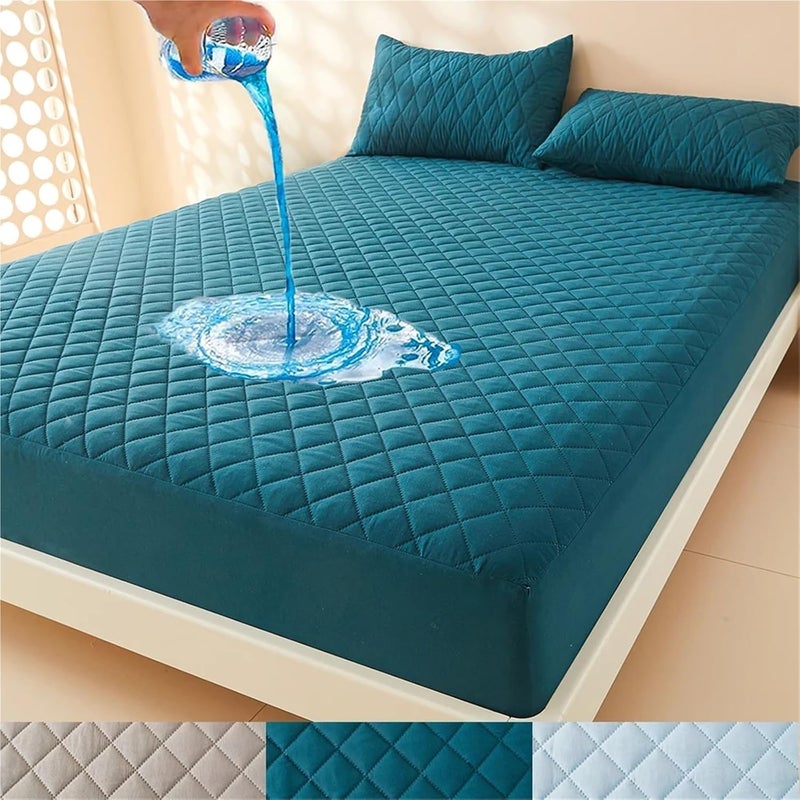 Globally popular universal design 3D Thick Mattress Cover, Waterproof Protector, Soft and Breathable Fitted Bed Sheet No Pillowcase for Home, Bedroom(Light Blue,US-King 78X80in) All-scene tailored quality Polished safe edge Remote area delivery Custom sizing alternatives Diverse operating method fit Periodic restock local Year round in stock Multi-purpose fine material Reliable local delivery service Upgraded general grade quality General standard compliant quality Extra part combo compatible Safe approved storage space Heavy load resistant Dust proof Quick assemble Easy clean surface All condition fit Season change compatible build Affordable trusted craftsmanship Licensed warehouse stored goods Multi-use well optimized build Secure equipped warehouse Priority based order prep - Image 2