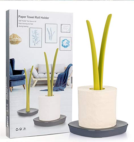 HARI - Decorative Paper Towel Holder or Toilet Paper Holder Vertical Countertop Paper Towel Stand or Toilet Roll Stand - Sturdy No-Slip Base - 11.75 x 6 - Image 1