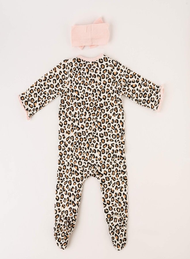 Mud Pie baby girls Mud Pie Leopard Headband Set, Multi, 3-6 Months and Toddler Sleepers, Multi, 6 Months US - Image 5