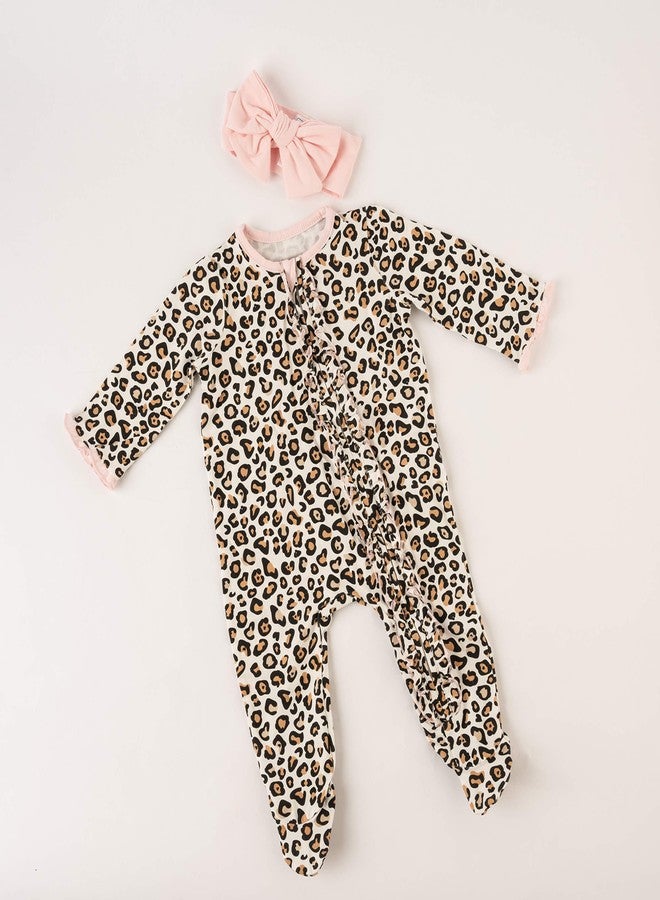 Mud Pie baby girls Mud Pie Leopard Headband Set, Multi, 3-6 Months and Toddler Sleepers, Multi, 6 Months US - Image 3