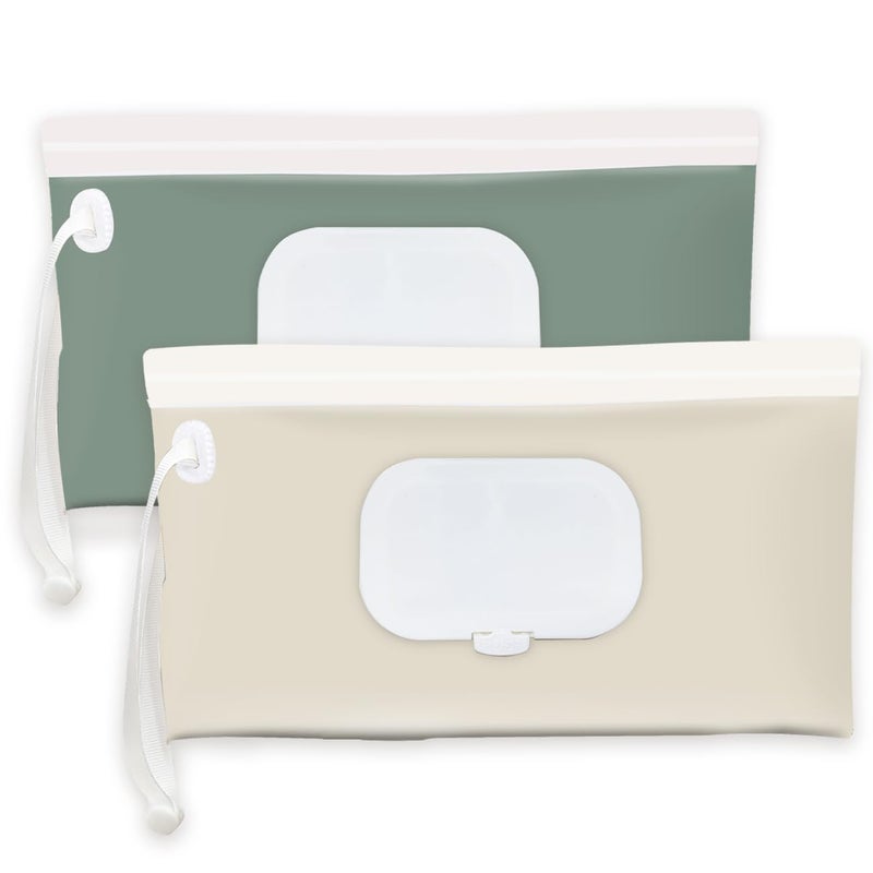 cephira Baby wipes dispenserportable baby wipes holder for outdoor Refillable baby wipes container on the go wet wipe pouch for travel resuable wipes dispenser for hiking green - Image 2