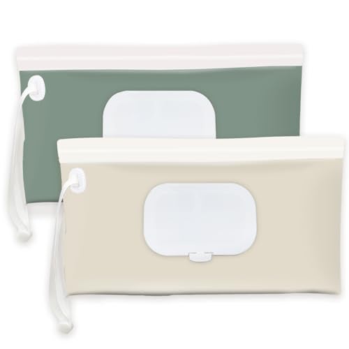 cephira Baby wipes dispenserportable baby wipes holder for outdoor Refillable baby wipes container on the go wet wipe pouch for travel resuable wipes dispenser for hiking green - Image 1