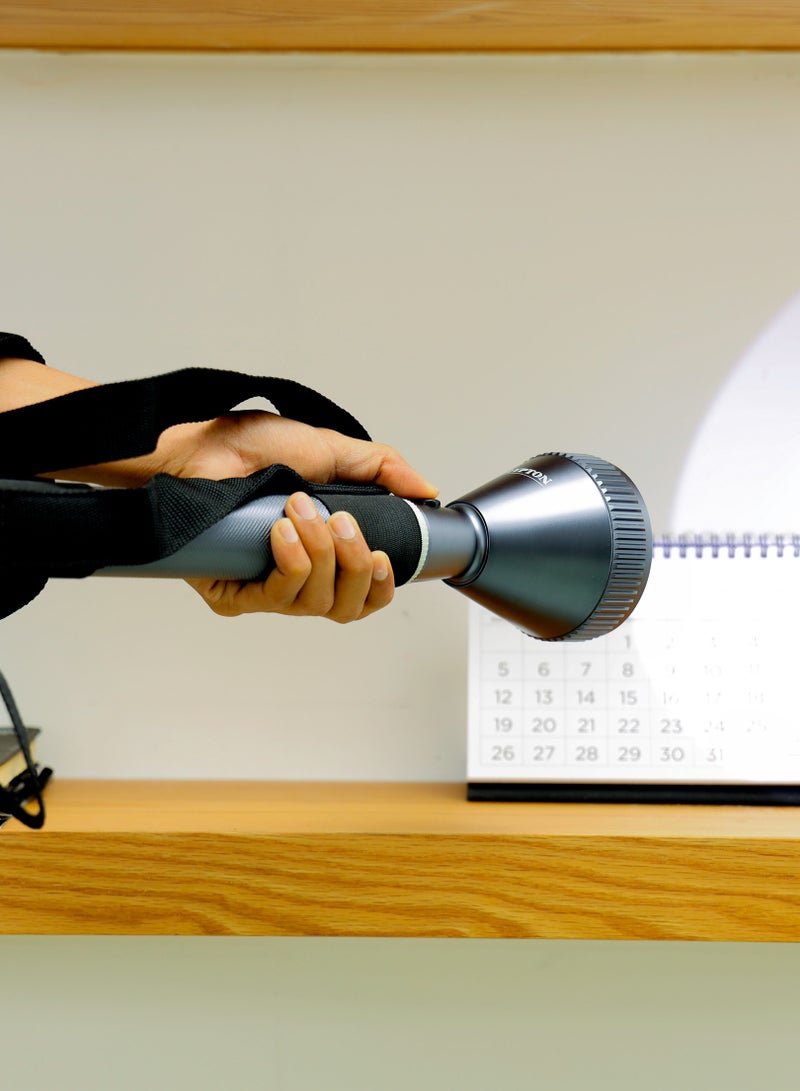 كريبتون مصباح يدوي قابل لإعادة الشحن ، عمل مستمر 5 ساعات ، KNFL5166 | ضوء شديد السطوع بتصميم محمول بمدى 2000 متر | مثالية للرحلات والتخييم والمزيد - Image 3