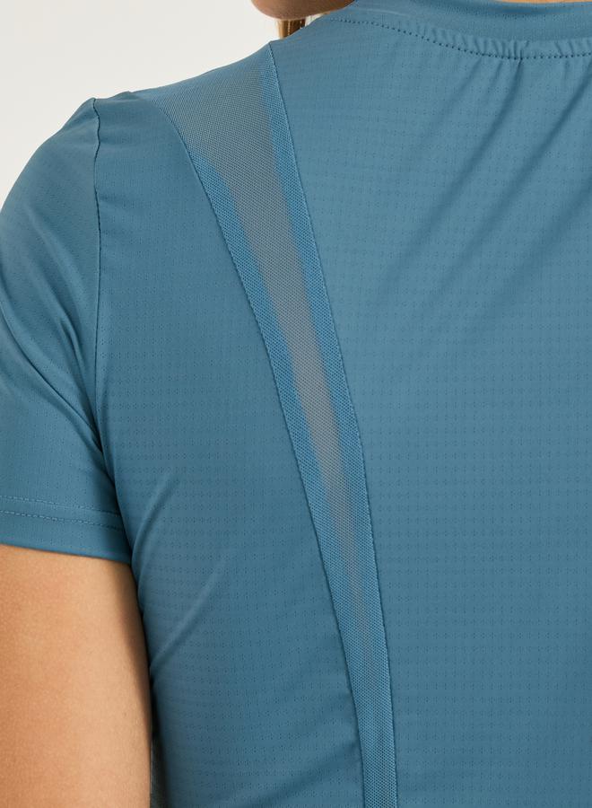 ستايلي اكتيف بلوزة بحافة منحنية وأكمام قصيرة - Image 5