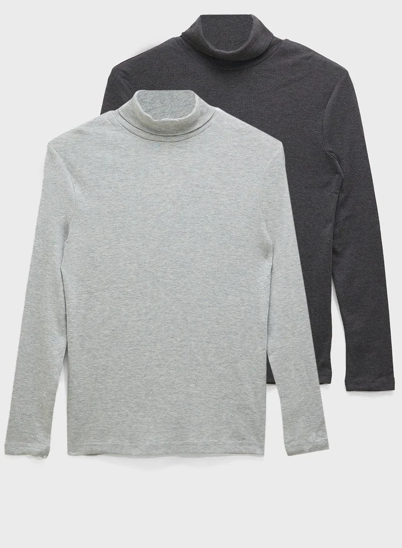 H&M 2-Pack Cotton Polo-Neck Tops