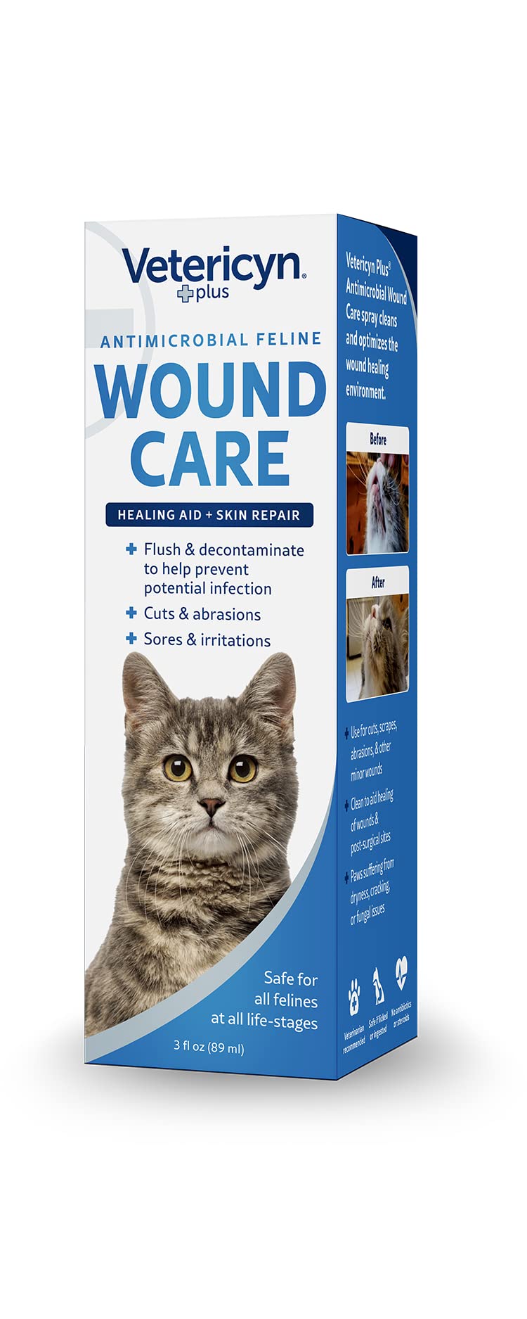 Vetericyn Plus Cat Wound Care Spray | Feline Healing Aid and Skin Repair for Wounds, Sores, and Abrasions, Provides Itch Relief for Cats Irritated Skin. 3 Ounces - Image 3