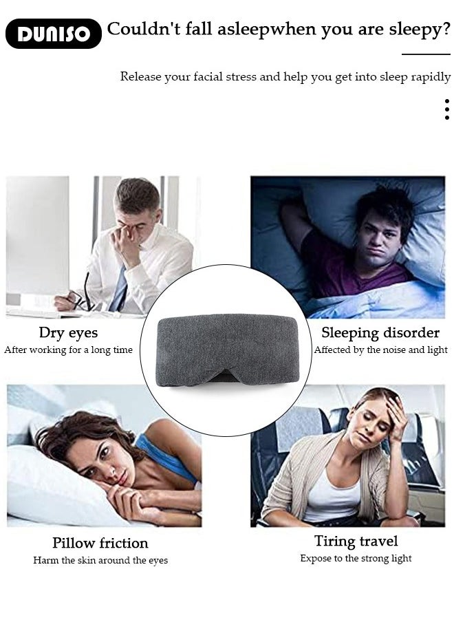 DUNISO Comfortable and Breathable Eye Mask, 100% Blackout Sleep Mask,  3D Contoured Sleep Eye Mask, Eyeshade with Adjustable Straps for Men Women, Eye Blinder for Travel/Sleeping/Shift Work  - Image 2