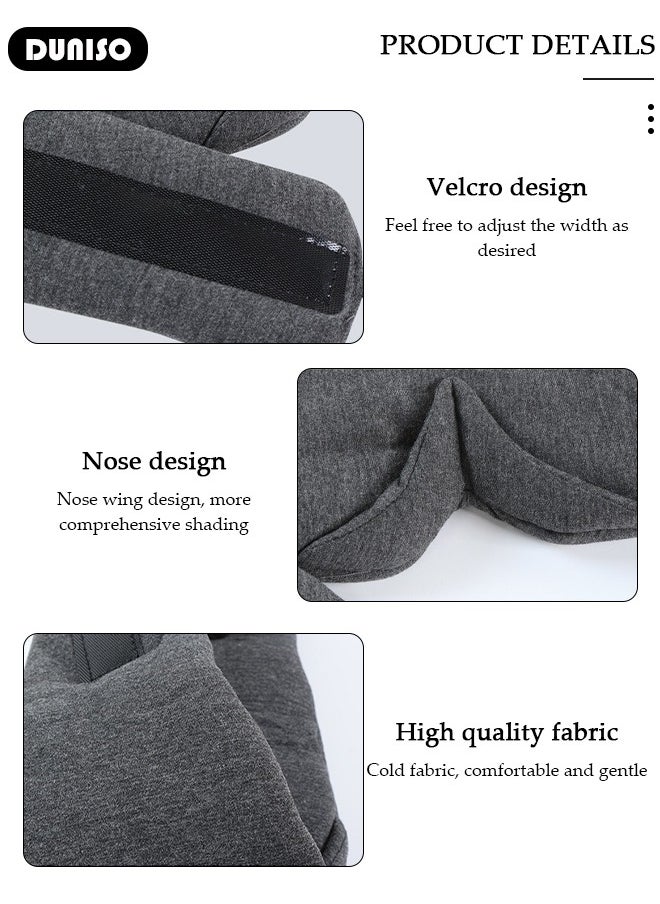 DUNISO Comfortable and Breathable Eye Mask, 100% Blackout Sleep Mask,  3D Contoured Sleep Eye Mask, Eyeshade with Adjustable Straps for Men Women, Eye Blinder for Travel/Sleeping/Shift Work  - Image 4
