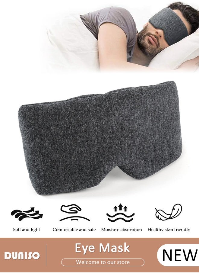 DUNISO Comfortable and Breathable Eye Mask, 100% Blackout Sleep Mask,  3D Contoured Sleep Eye Mask, Eyeshade with Adjustable Straps for Men Women, Eye Blinder for Travel/Sleeping/Shift Work  - Image 1