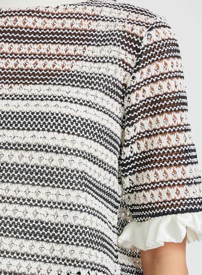 Styli Ruffled Edge Sleeve Round Neck Regular Fit T-Shirt - Image 3