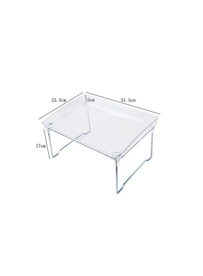 Teensery Clear Acrylic Cabinet Shelf Foldable Kitchen Counter Shelf Rack Stackable Storage Stand Organizer for Bathroom Pantry Countertop Cupboard, 1 Piece - Image 4