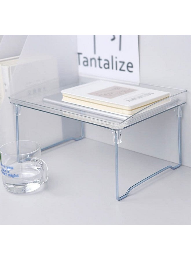 Teensery Clear Acrylic Cabinet Shelf Foldable Kitchen Counter Shelf Rack Stackable Storage Stand Organizer for Bathroom Pantry Countertop Cupboard, 1 Piece - Image 2