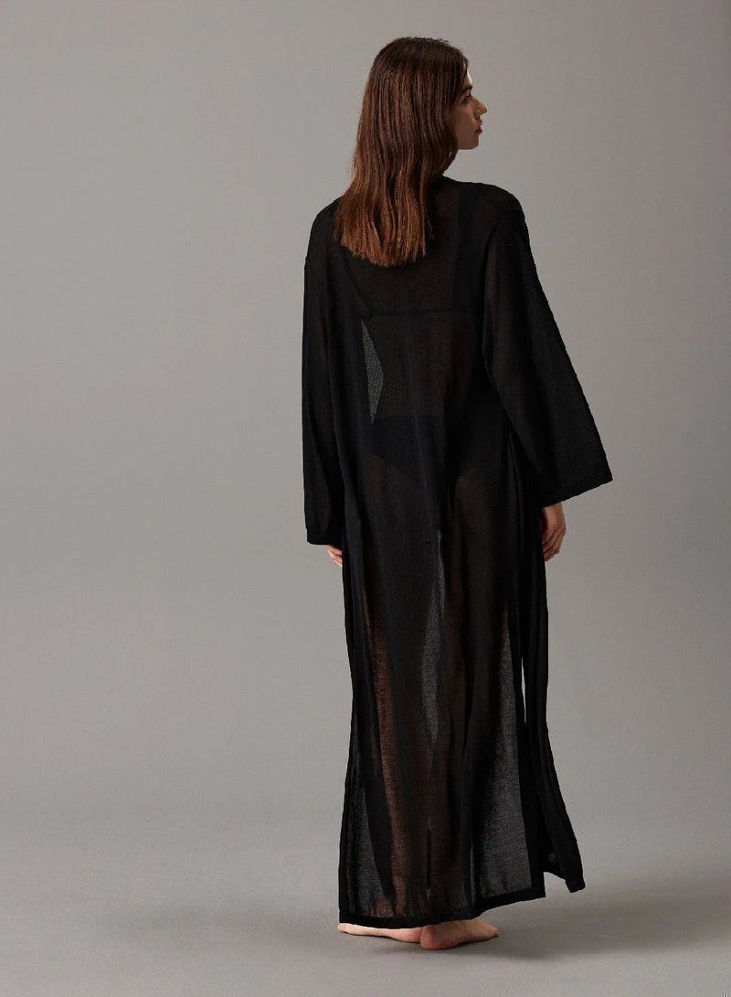 كالفن كلاين قفطان شاطئ محبوك شفاف - Image 2