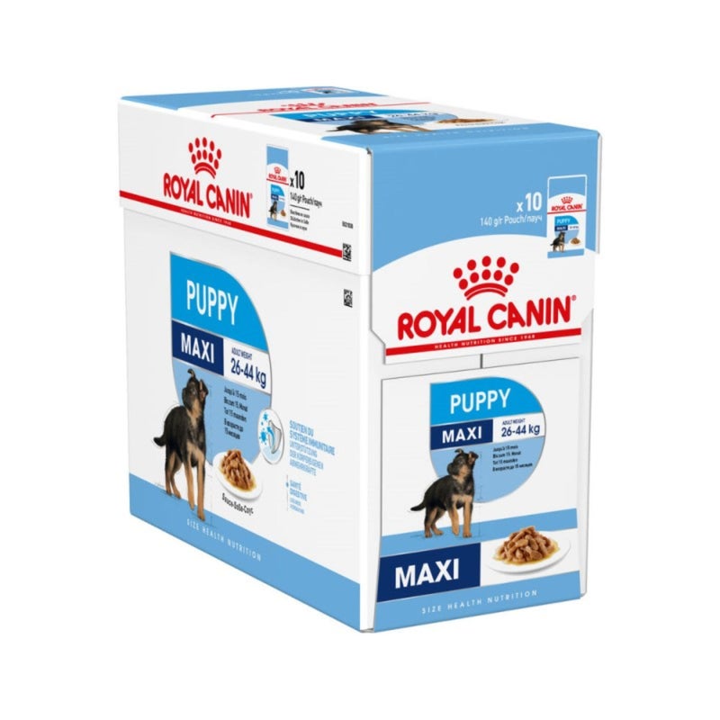 Royal Canin Wet Food Chunks in Sauce for Large Breed Puppies 0-15 Months & 26-44kg, 10x140g - Image 1