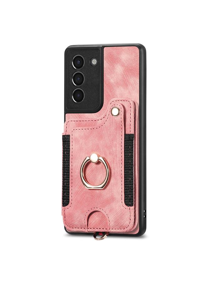 S-TOP Case For Samsung Galaxy S21 FE 5G Retro Skin-feel Ring Multi-card Wallet Phone Case - Image 2