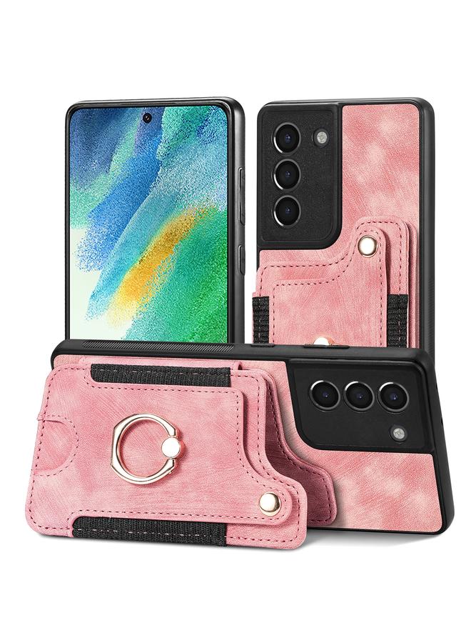 S-TOP Case For Samsung Galaxy S21 FE 5G Retro Skin-feel Ring Multi-card Wallet Phone Case - Image 1