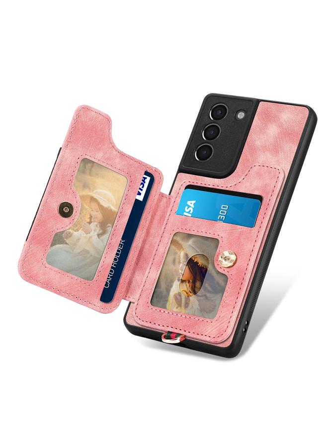 S-TOP Case For Samsung Galaxy S21 FE 5G Retro Skin-feel Ring Multi-card Wallet Phone Case - Image 3