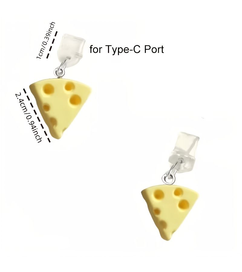Cheese Shaped Dust Plug for E Reader Type C Port Charging Phone - Image 4