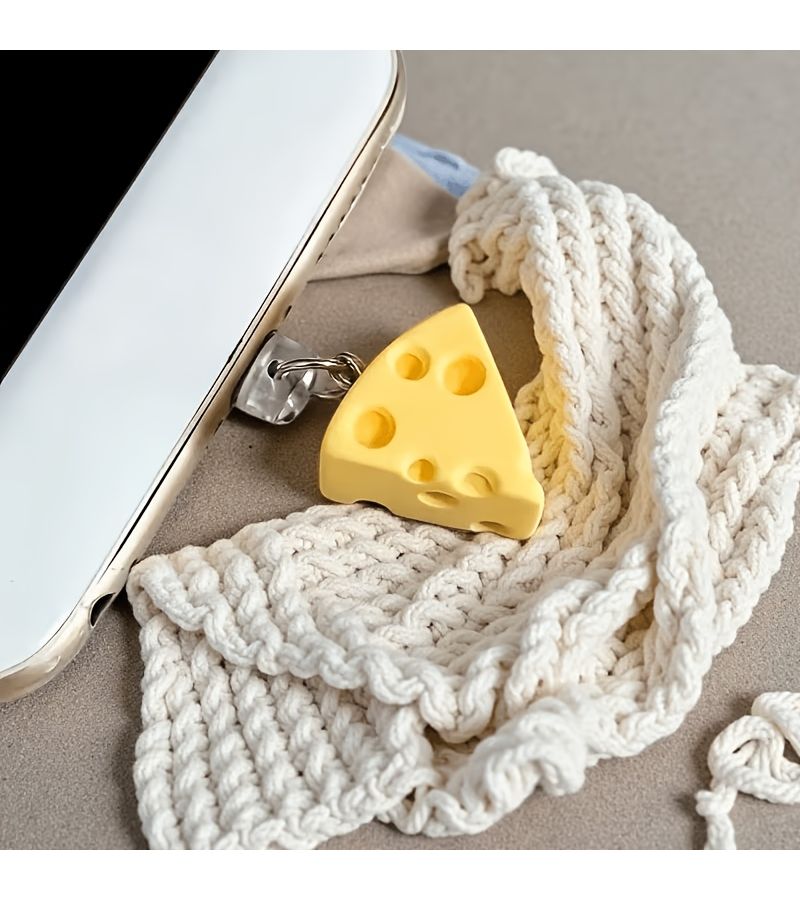 Cheese Shaped Dust Plug for E Reader Type C Port Charging Phone - Image 1