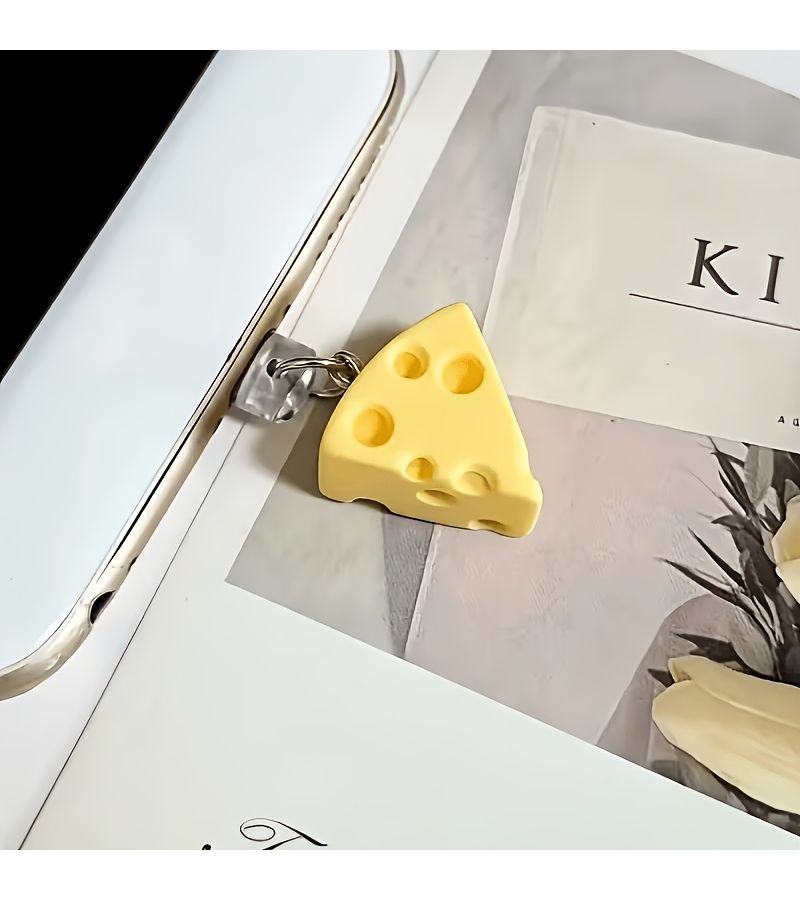 Cheese Shaped Dust Plug for E Reader Type C Port Charging Phone - Image 2