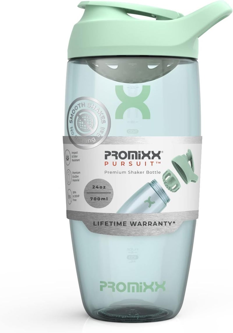 PROMIXX Pursuit Protein Shaker Bottle – Premium Sports Blender Bottles For Protein Mixes And Supplement Shakes – Easy Clean, Durable Protein Shaker Cup, Seagrass Green - Image 1