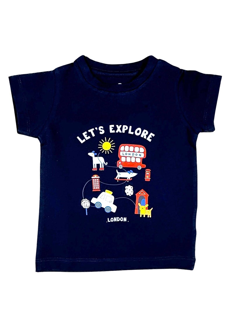 Baby Co. - Let's Explore Set (Blue T-shirt + Light Grey Sweatpants) - Image 1