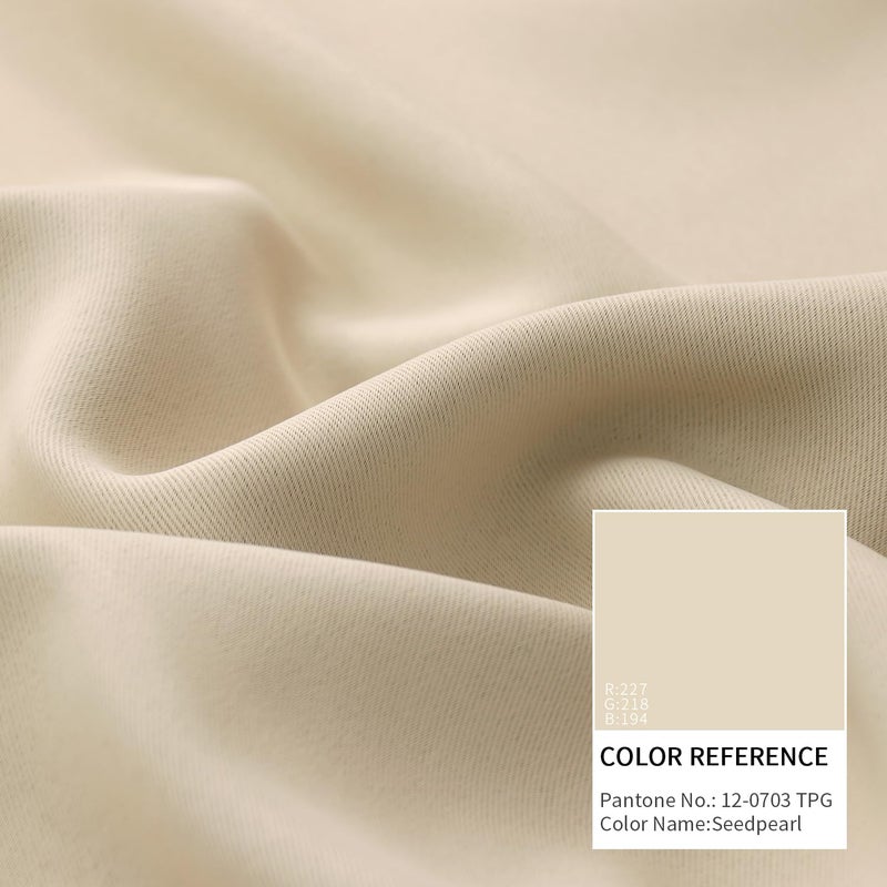 BGment Champagne Blackout Curtains 63 Inch Length for Bedroom - Rod Pocket and Back Tab Thermal Insulated Room Darkening Curtains for Living Room, 2 Window Curtains, 42 x 63 Inch, Champagne - Image 4